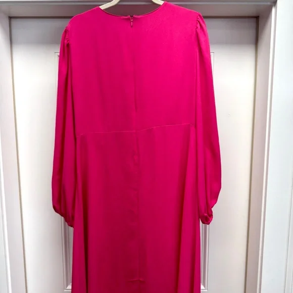 CAbi Delight Midi Dress in fuchsia pink, style #6578 Long Sleeve Dress - Picture 12 of 16